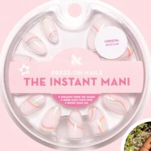 Olive & June The Instant Mani Press-On Nails Medium Almond Rainbow Swirl 42ct